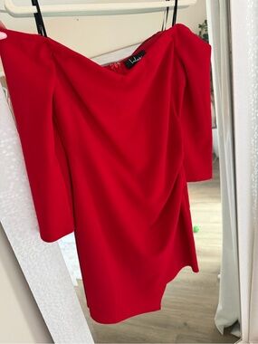 Lulu's Red Off-Shoulder Cocktail Dress